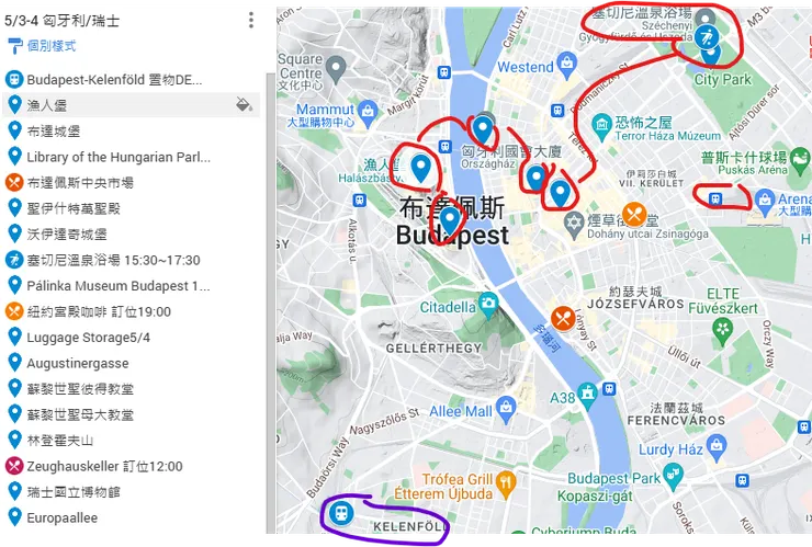 5/3 快閃安排 有些沒能去到 如紐約宮咖啡廳..最後時間太趕放棄 ,紫色是車票標錯的車站