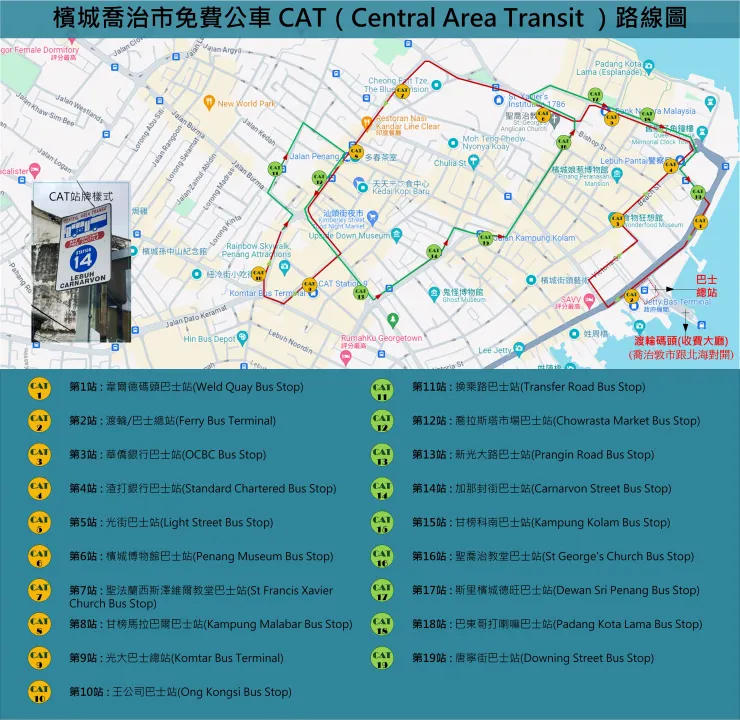 CAT免費公車路線圖
