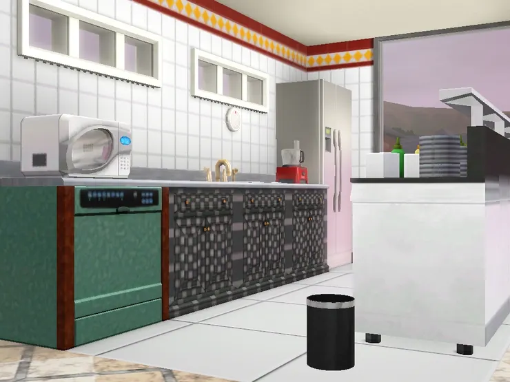 牆身也跟地磚一樣用了白色。至於上面的飾條用了麥當當招牌的紅和黃，聽說會增加食慾。