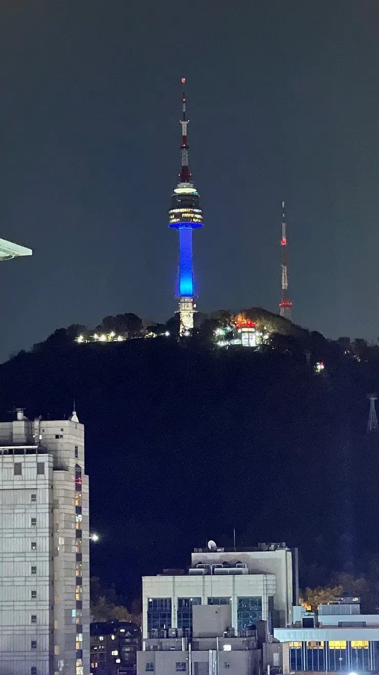 夜晚的首爾塔