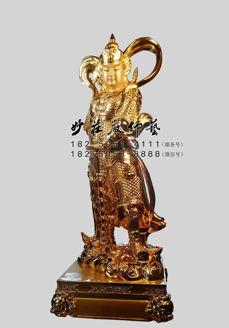 韋陀菩薩貼金佛像