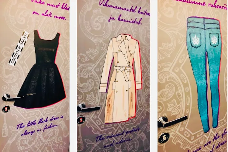 塔林機場內，洗手間門上的裝飾。