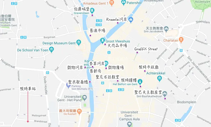 根特是一座由護城河環繞的中世紀古城