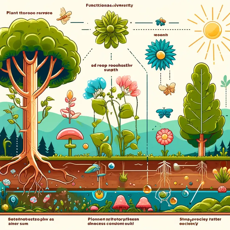 植物的功能多樣性。圖片作者：ChatGPT