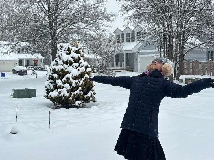 獨自一人面對雪白世界