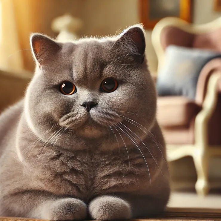 圖三:沉穩的英國短毛貓,展示其圓臉和厚實的毛皮