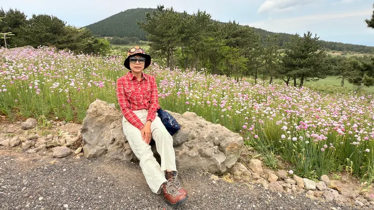 驗票後入場先看到小花