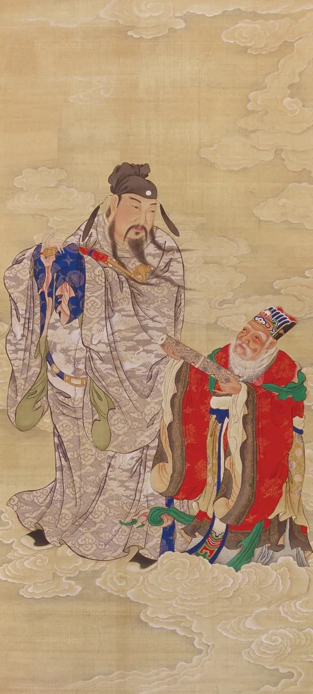 ​文昌梓潼帝君手捧如意作朝天狀，朱衣星君於後－北京白雲觀