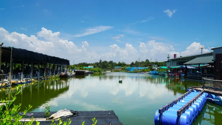藍天白寶雲下海風輕拂