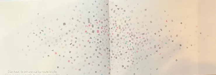 二人乘坐摩天輪,從上面看下去他們可以看到整座城市,城市就像《一個散落記憶的拼圖》