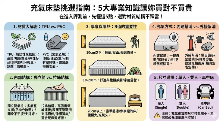 充氣床墊挑選指南