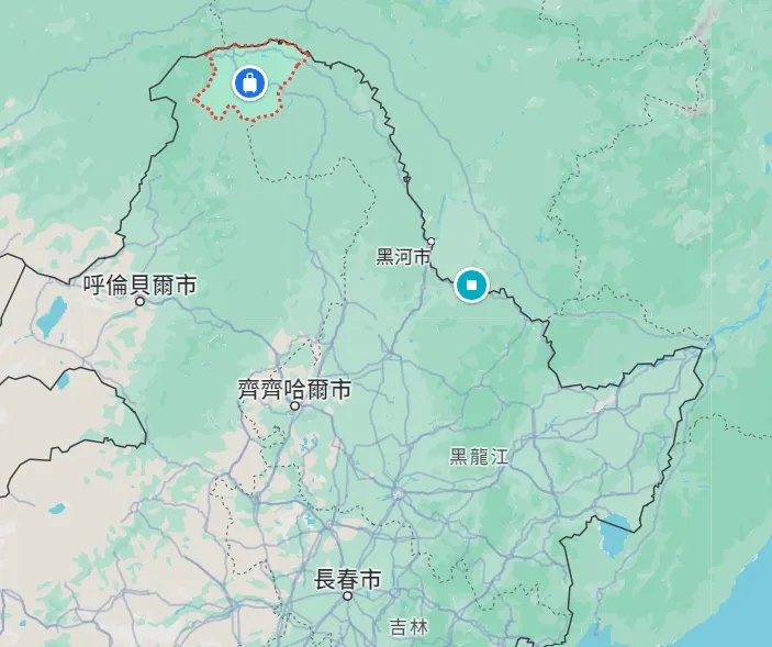 漠河是近鷄頭的位置