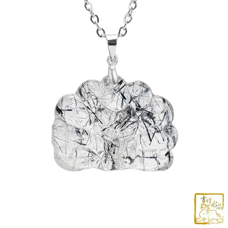 黑髮晶九尾狐仙墜 7.9g 避邪防小人