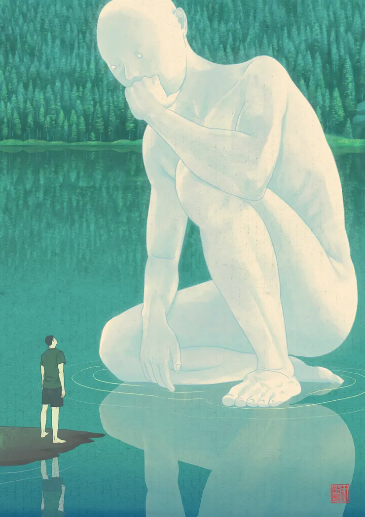 作品 Inner Saboteur 呈現了Jason自己的內在對話。