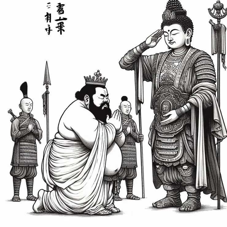 波斯匿王禮拜佛陀