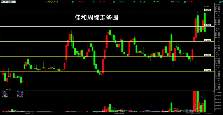 佳和(1449)周線走勢圖