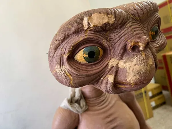 ▲載送回來的 ET 公仔狀況非常糟糕。攝影:金花提供