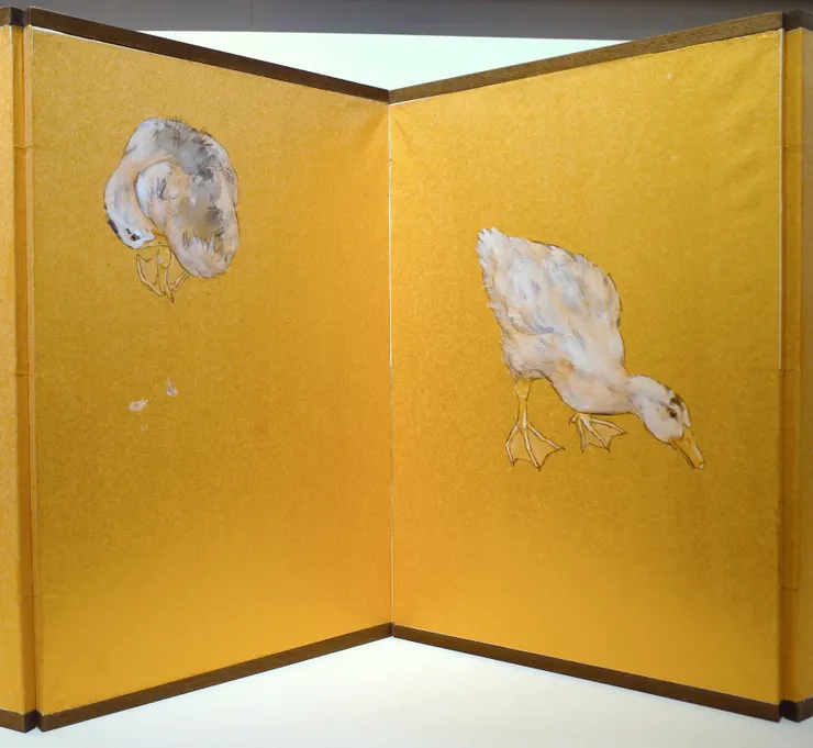 〈水邊籬下〉局部－中二屏