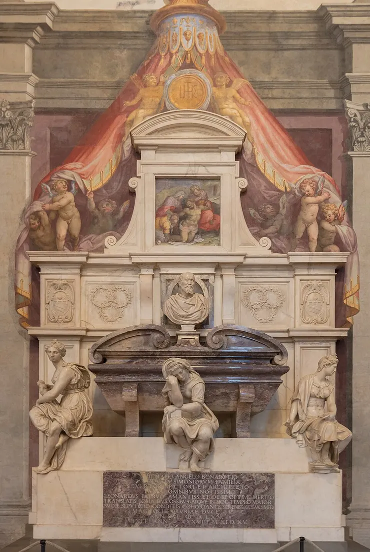 Tomb of Michelangelo (1578) by Giorgio Vasari in Santa Croce, Florence