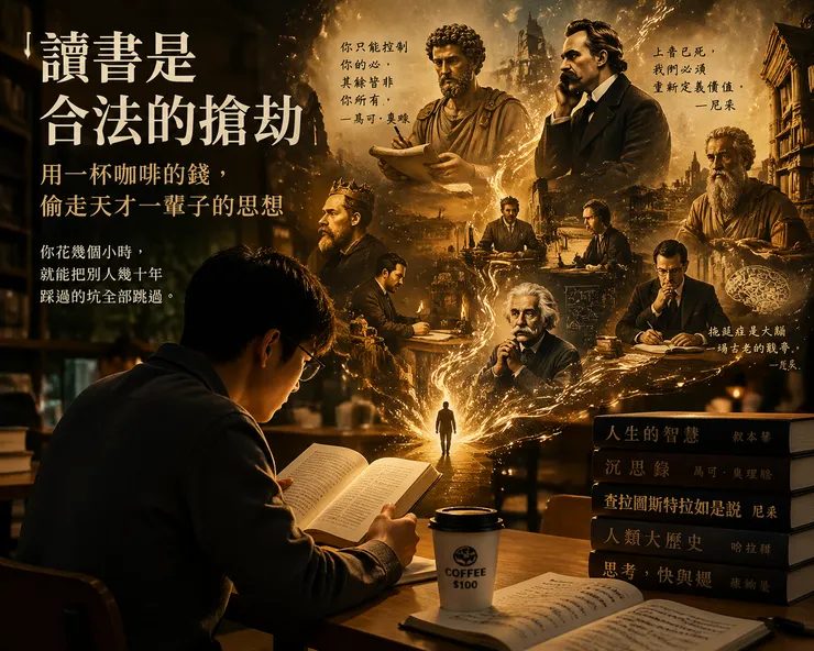 讀書是合法的搶劫：用一杯咖啡的錢，偷走天才一輩子的思想