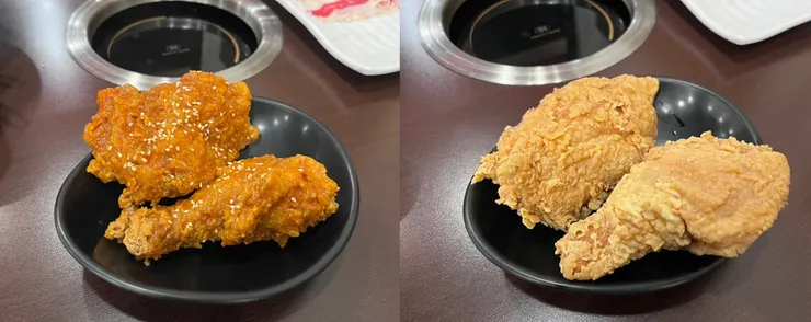 美式炸雞（左：韓式腿加排、右：美式腿加排）