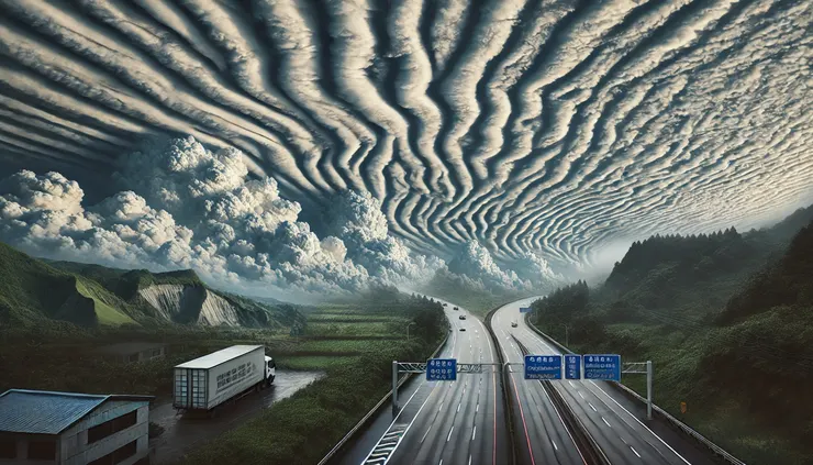 滿天使人不舒服的地震雲、灰濛濛的天氣 - ChatGPT+PS