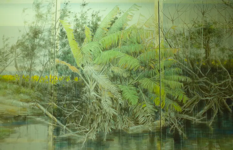 〈寒潭鷺影〉局部－ 香蕉樹