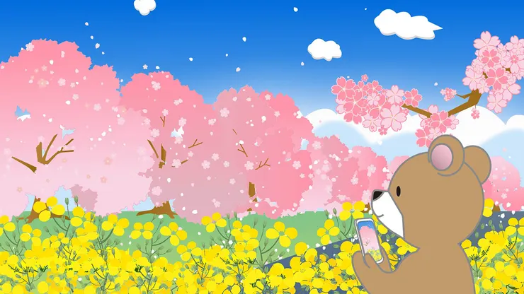 來到地球後，溫暖的春天也來臨了！當然不能錯過賞櫻的機會！讓我們一起去賞櫻啦！~