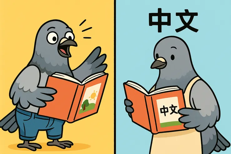 不同語言，就像兩個性格不同的小孩在說話。