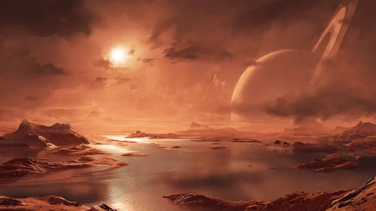 土星衛星泰坦上由液態甲烷構成湖泊。（圖片來源：https://www.kff.tw/film/content/4592）