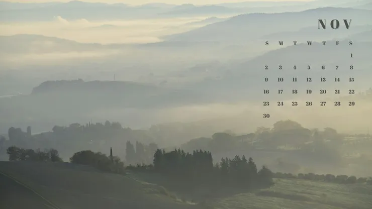 202511月曆桌布 薄暮清晨