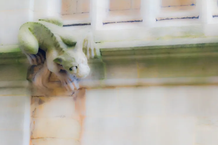 圍牆上的雕塑物