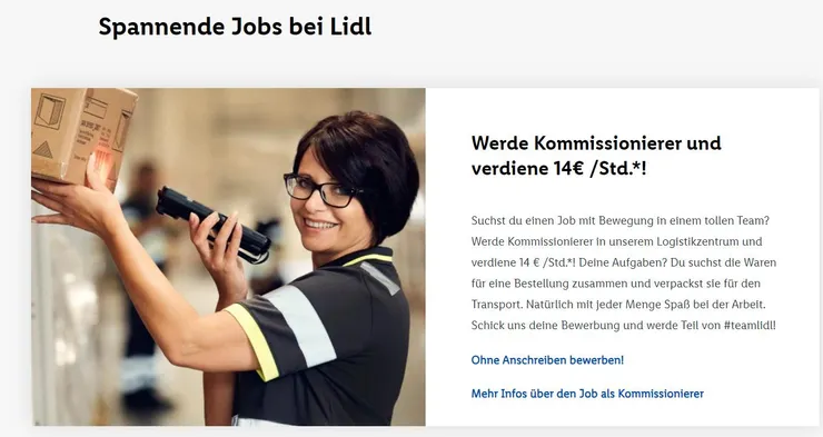 Lidl超市徵人廣告