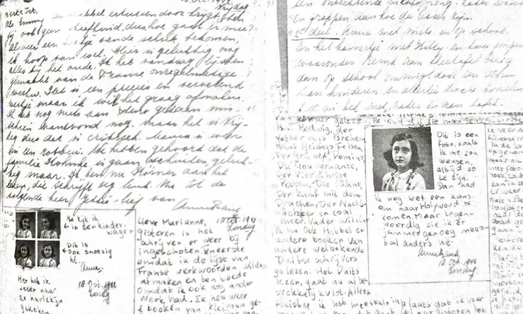 安妮的日記真跡（截自《安妮日記》）