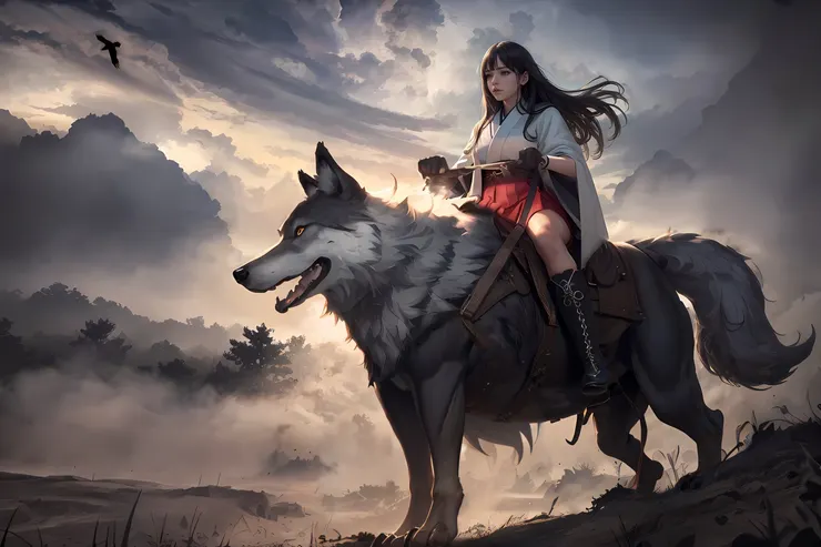 座狼騎兵哈娜（Hana）與胯下的座狼大壞狗狗（Big-Bad-Doggy）