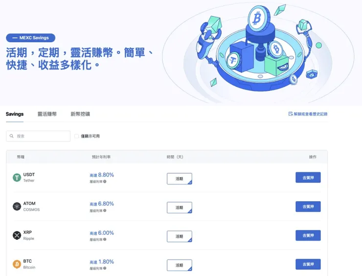MEXCX Saving 投資活動