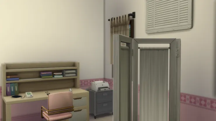 醫療人員也有辦公區，就寫報告和證明學生來過的便條。