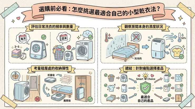 選購前必看：怎麼挑選最適合自己的小型乾衣法？