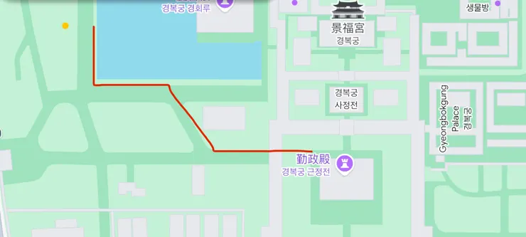 附上Google地圖,可以從勤政殿左側的小路口進去