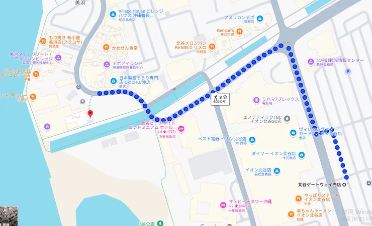 巴士停車地點距離飯店約8分鐘路程,此時接近傍晚氣候也變得怡人