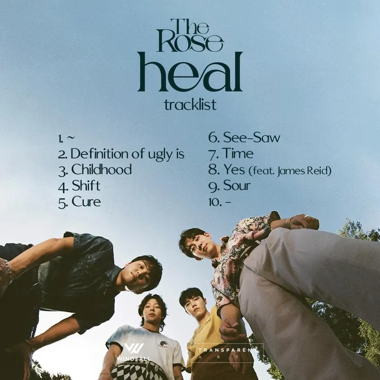 The Rose《HEAL》曲目表。圖片來源：The Rose Facebook