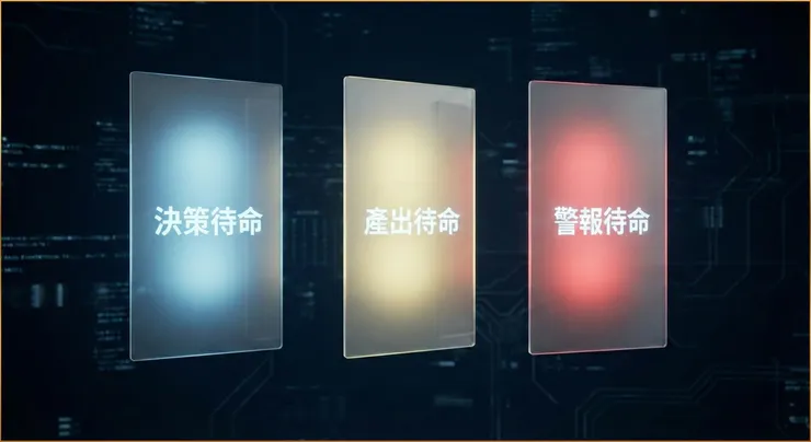 下班後你的大腦卡在哪一關？決策、產出還是警報？不用追求精準，憑直覺選一張最耗電的即可。