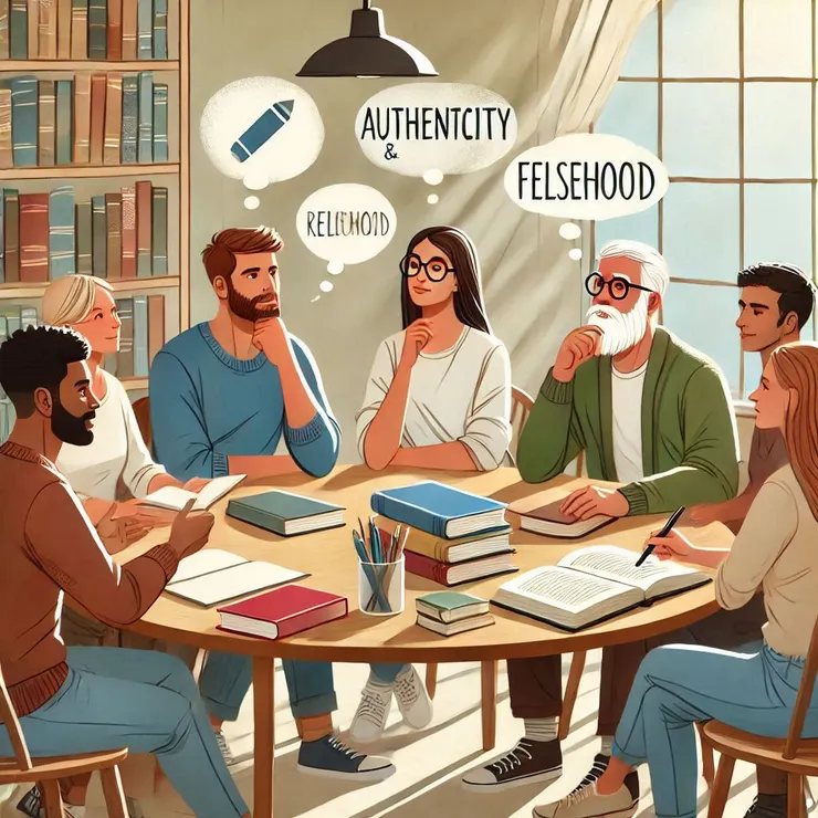 copilot。幫我畫張圖表示：明辨真偽