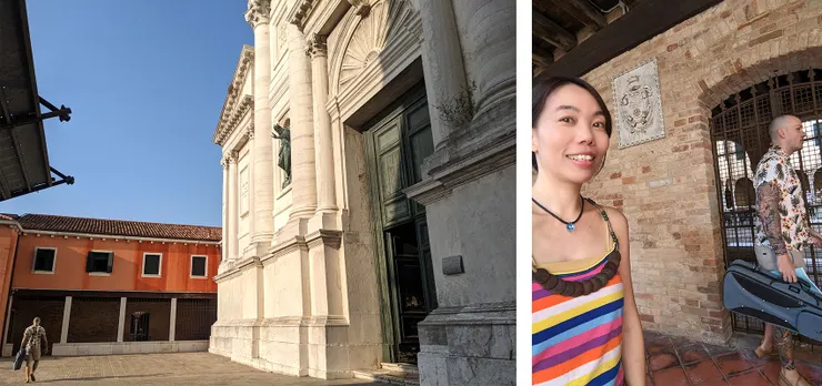 遇上其中一位樂手，跟住他走，去看綵排