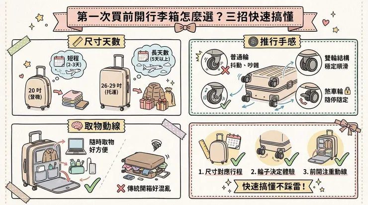 第一次買前開行李箱怎麼選？三招快速搞懂