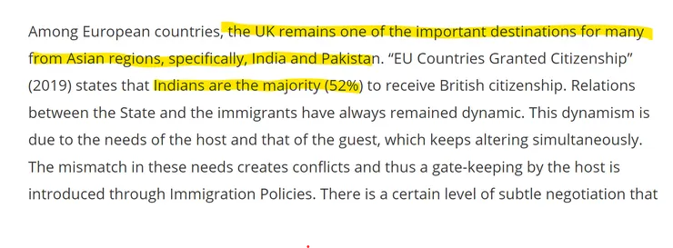 截自Taylor&Francis "Indian diaspora in Europe and its interest representation in immigration policies – the UK as a case study"