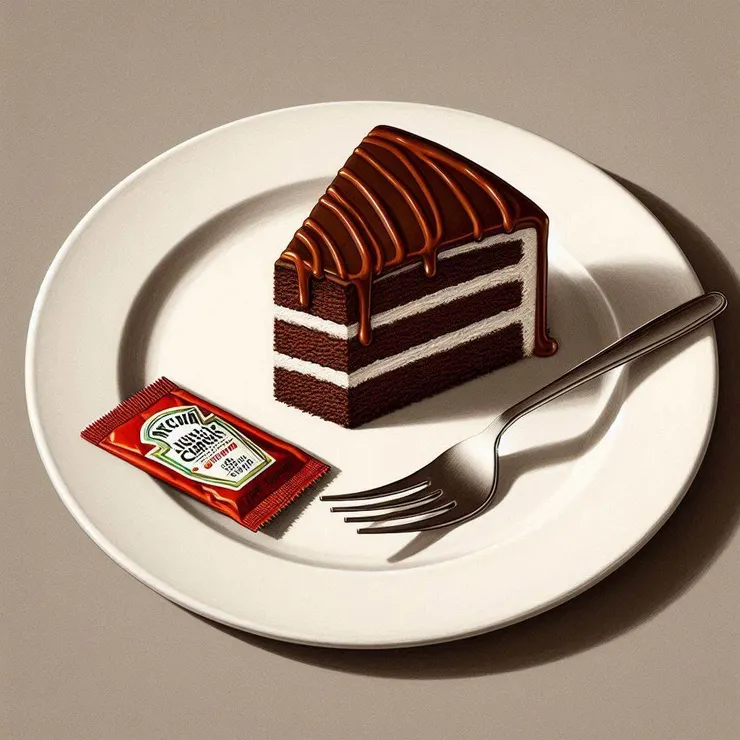 Gâteau au chocolat avec sauce tomate