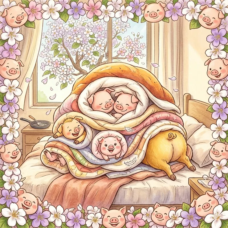 AI繪圖：豬愛之家的棉被俠2.0