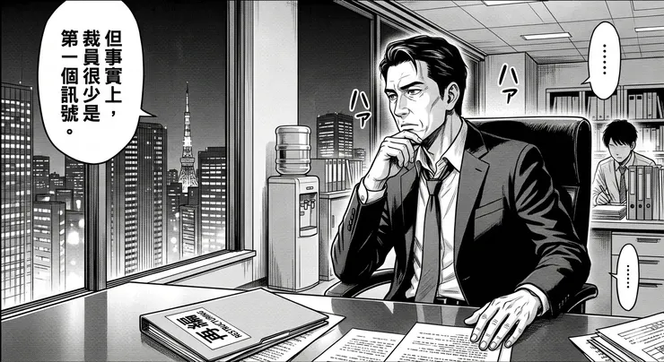 但事實上，裁員很少是第一個訊號。