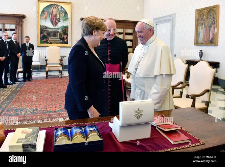 2017年，教宗會晤梅克爾